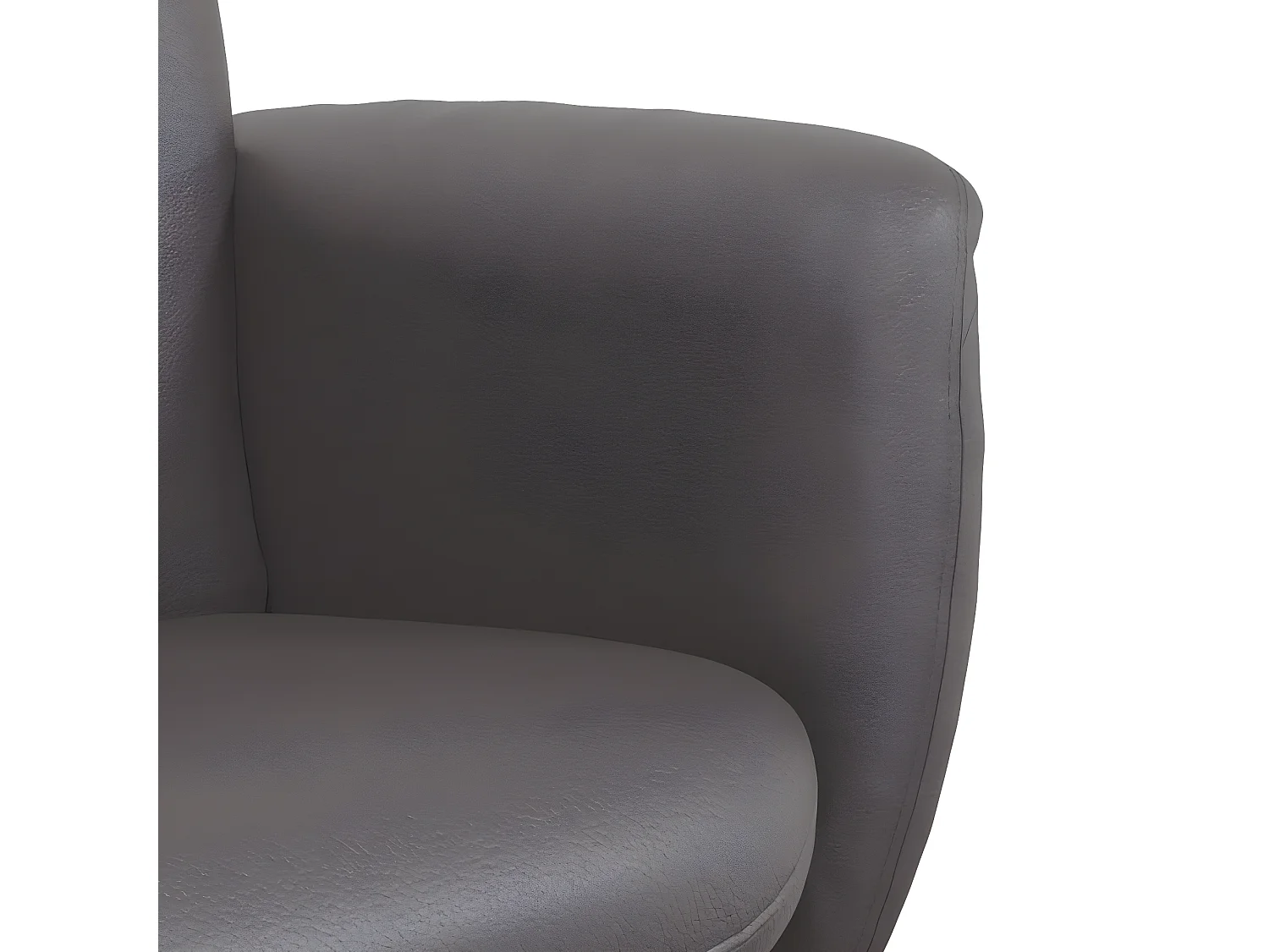 Grauer Kunstledersessel mit Fußstütze