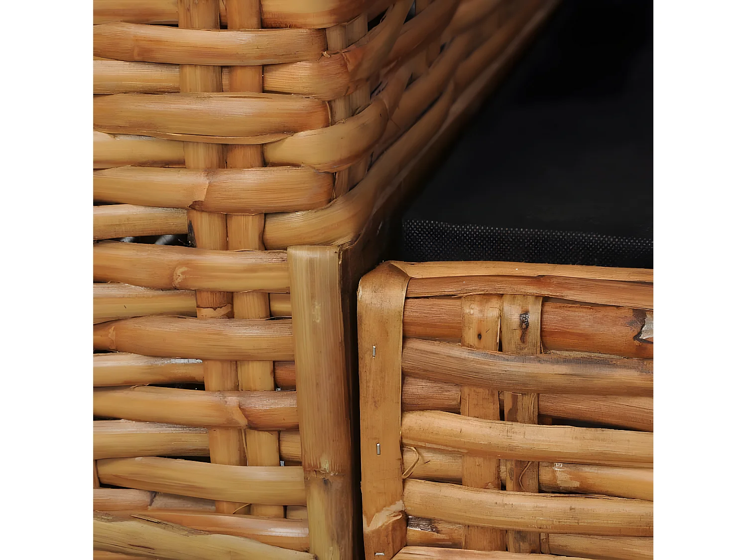 Fauteuil avec coussins Marron Rotin naturel