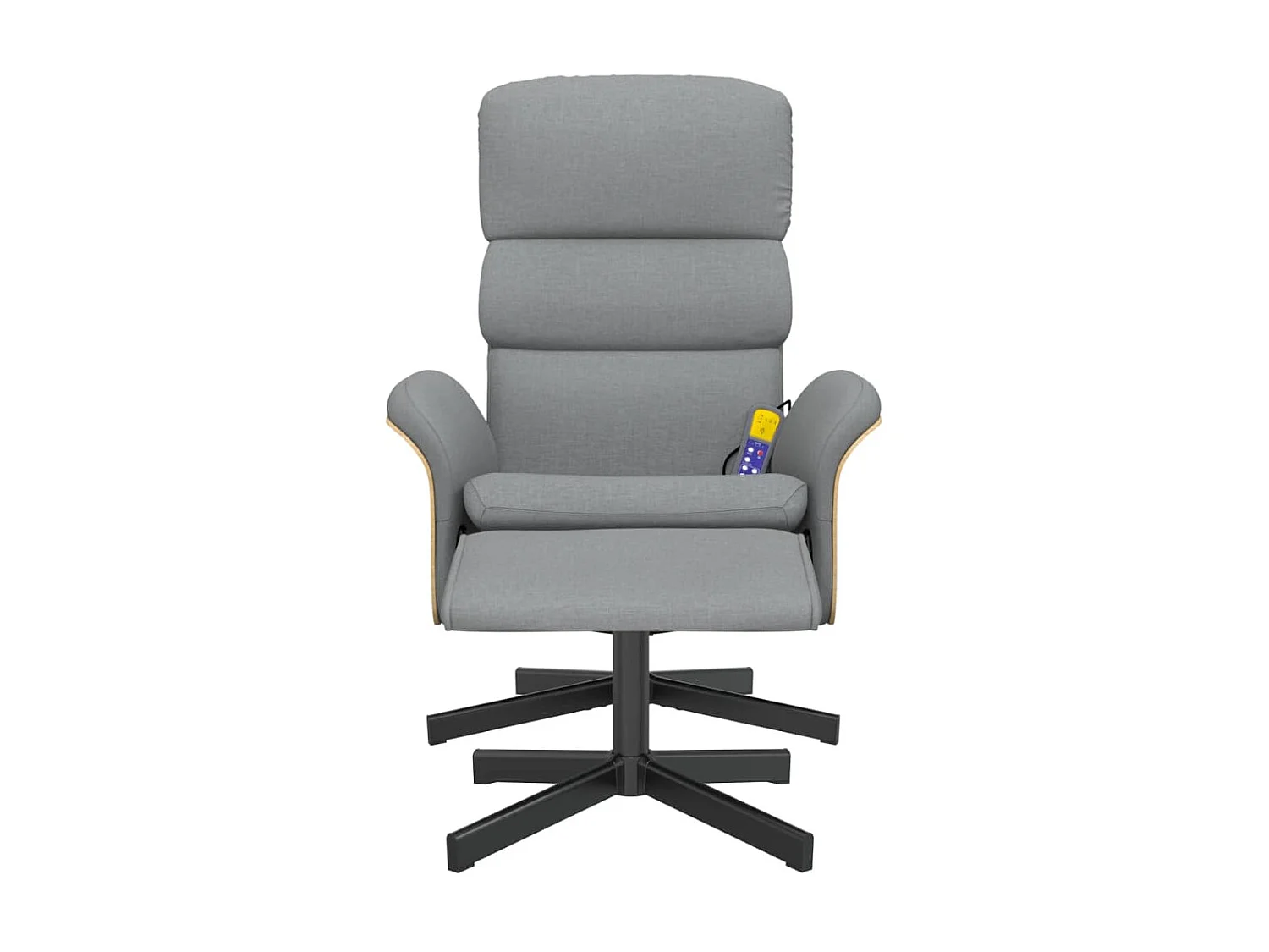 Fauteuil inclinable de massage et repose-pied gris clair tissu