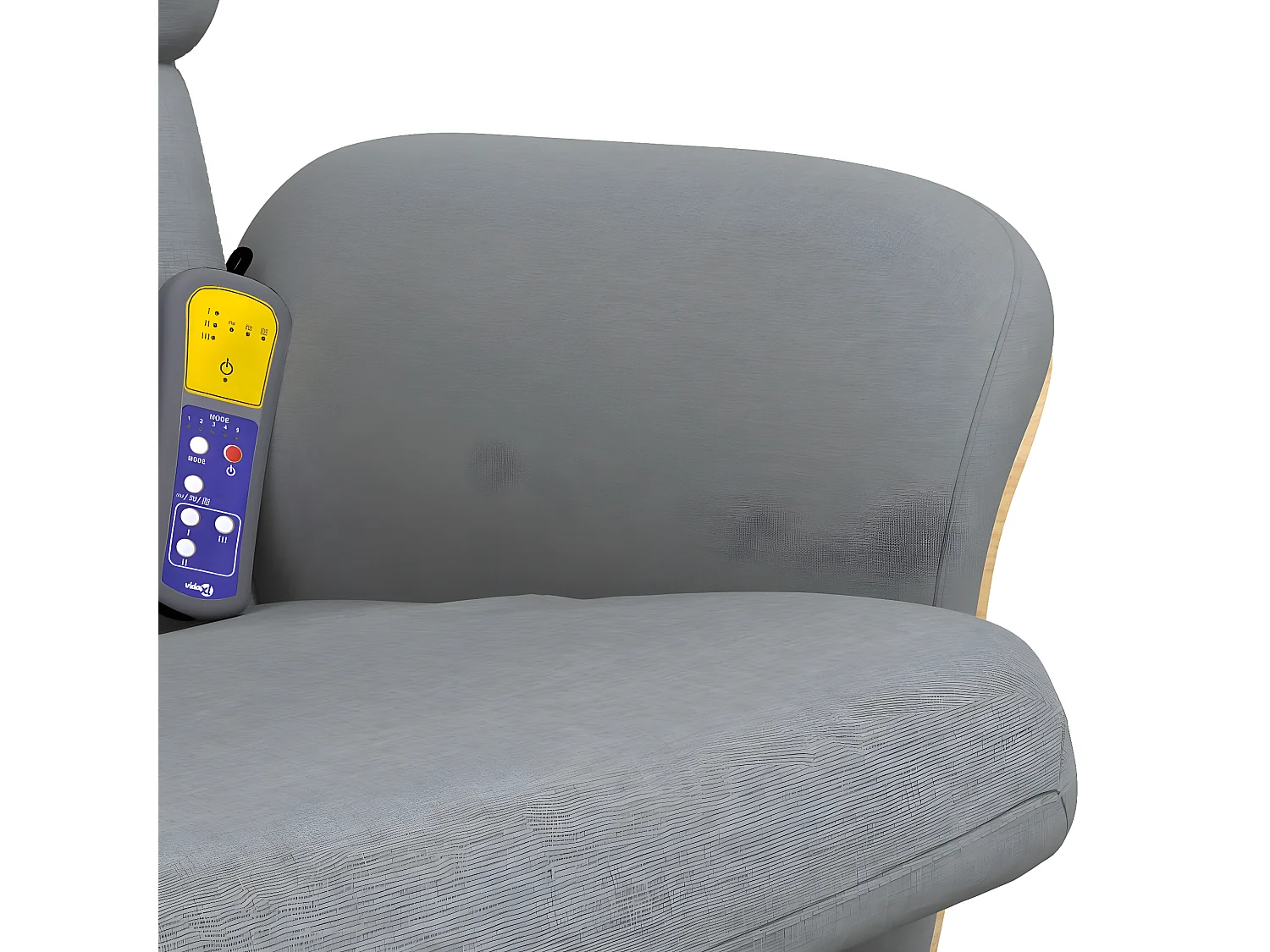 Fauteuil inclinable de massage et repose-pied gris clair tissu