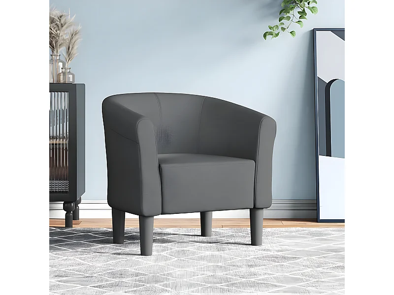 Fauteuil cabriolet gris foncé tissu