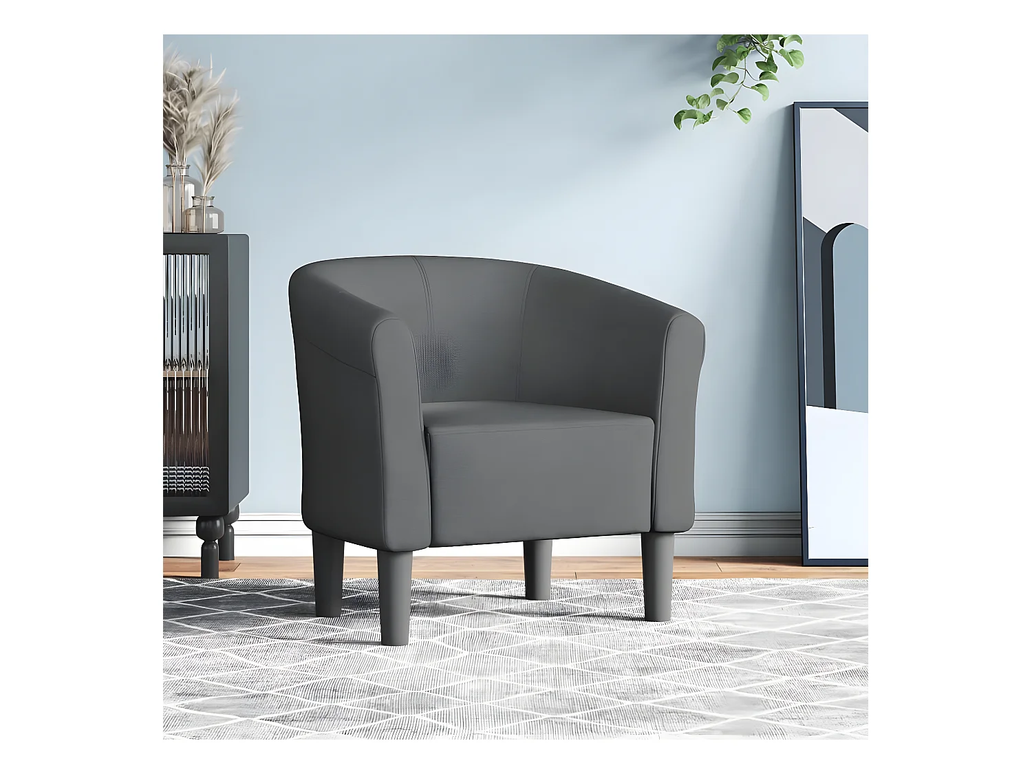 Fauteuil cabriolet gris foncé tissu