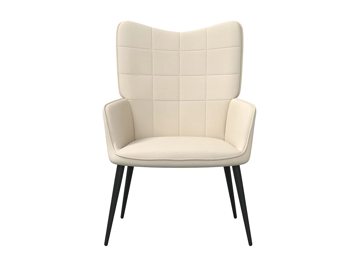 Sillón de relajación con taburete Tela Crema