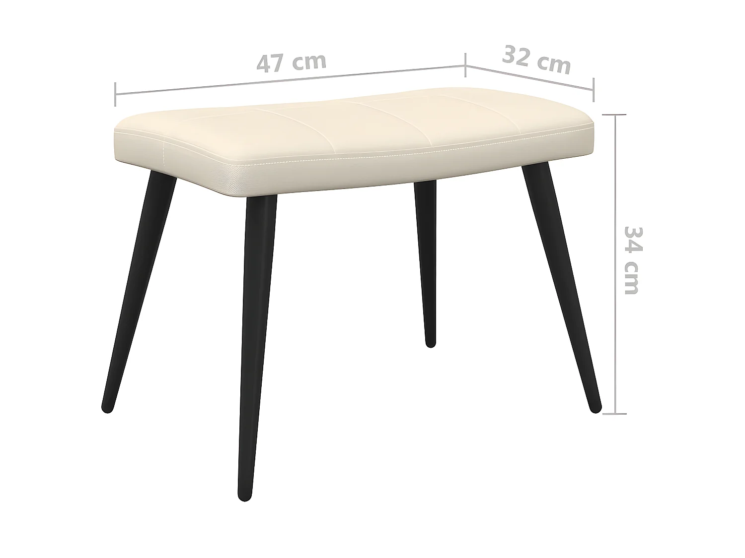 Sillón de relajación con taburete Tela Crema