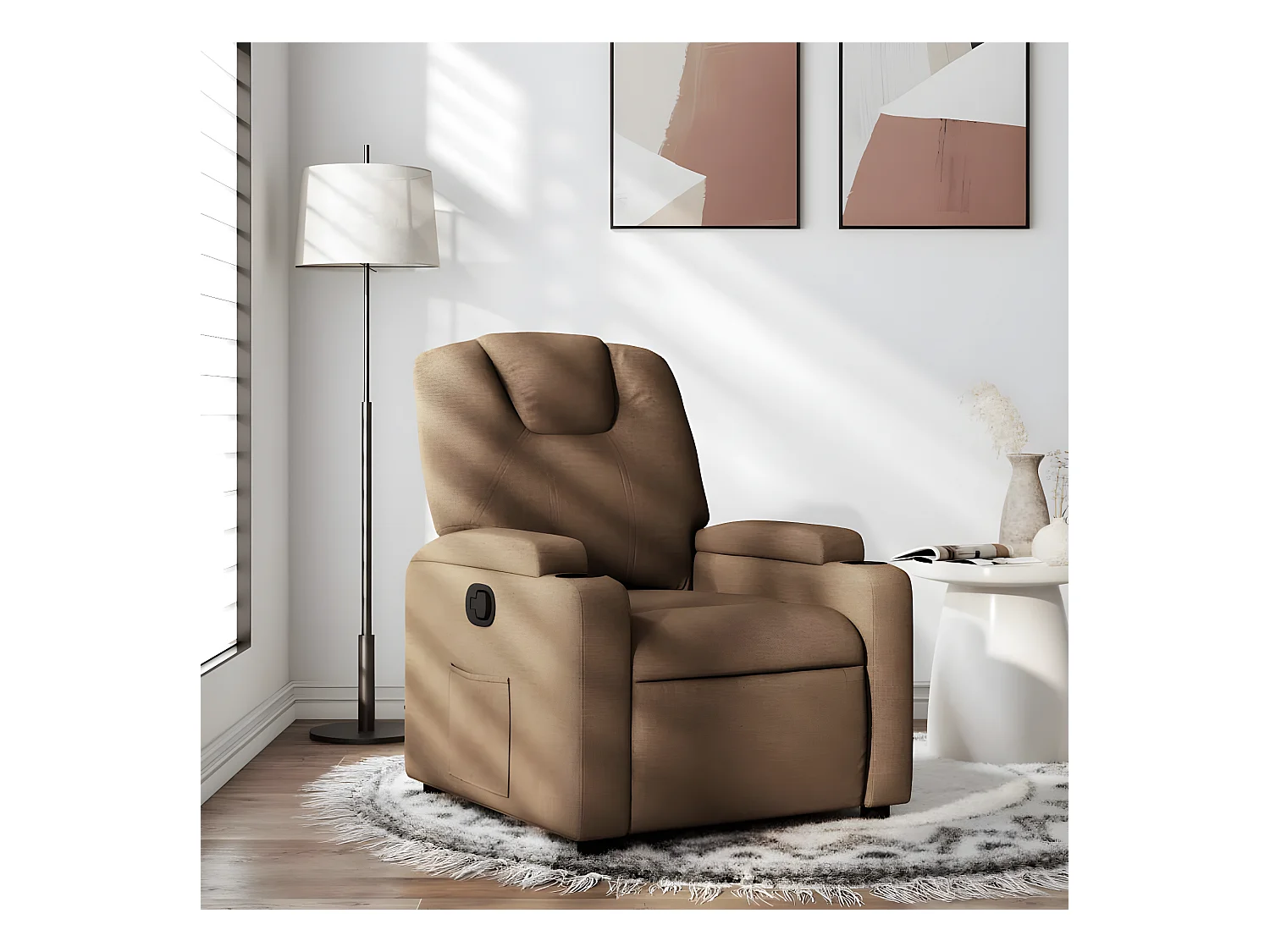 Fauteuil inclinable Marron Tissu