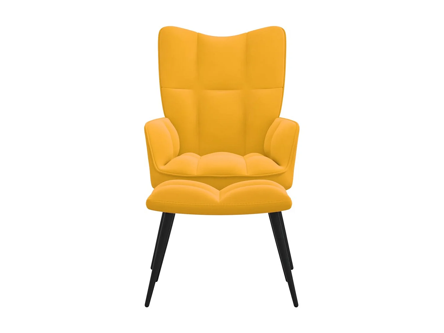 Sillón de relajación con reposapiés Terciopelo amarillo mostaza