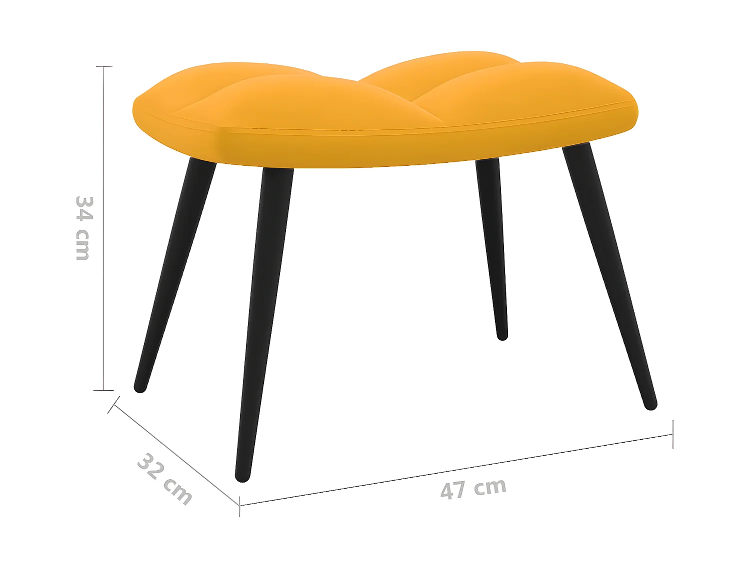 Sillón de relajación con reposapiés Terciopelo amarillo mostaza