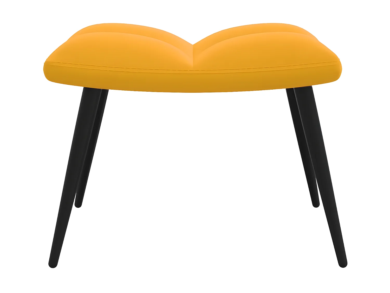 Chaise de relaxation avec repose-pied Jaune moutarde Velours