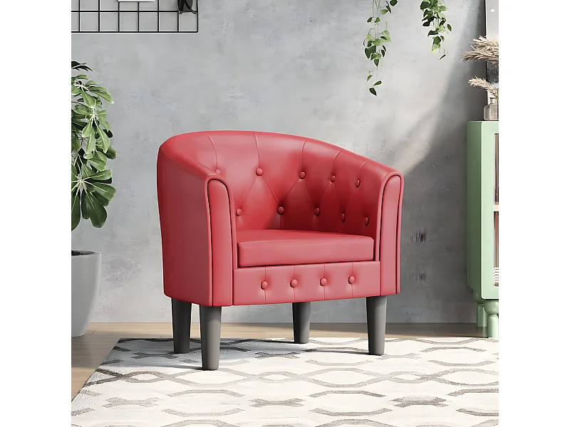 Poltroncina trasformabile in ecopelle rosso bordeaux