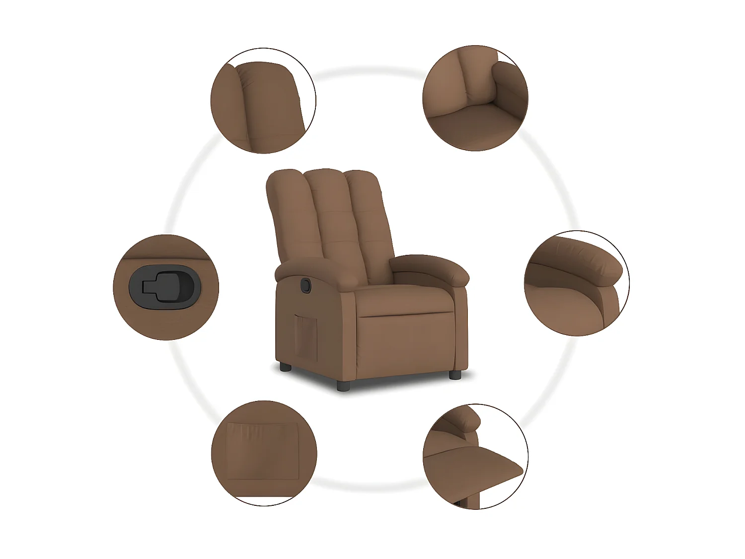 Fauteuil inclinable Marron Tissu