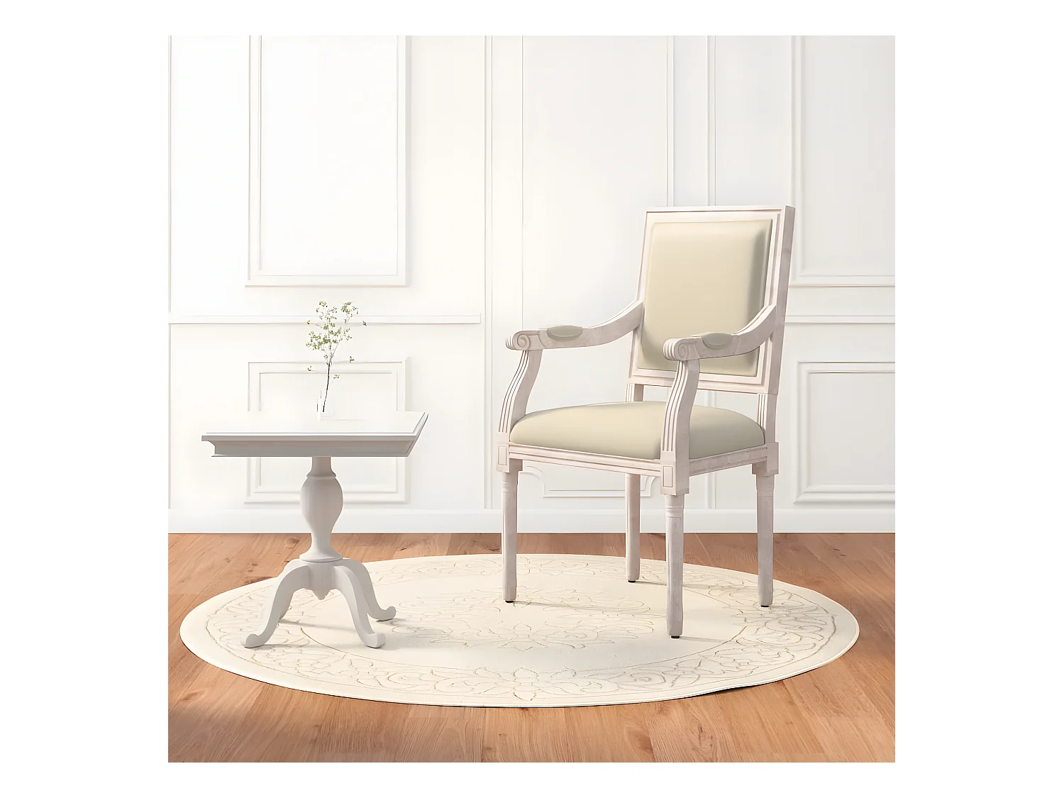 Beige fauteuil 54x59x99 cm linnen