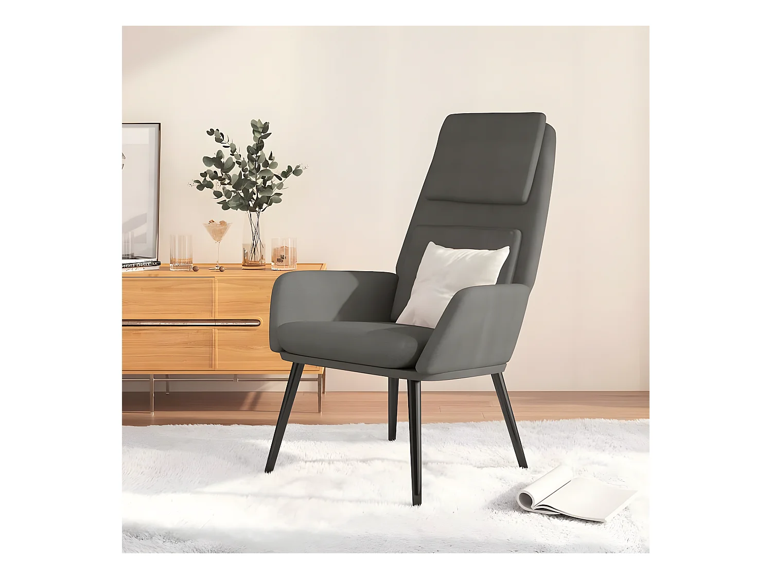Chaise de relaxation Gris clair Tissu