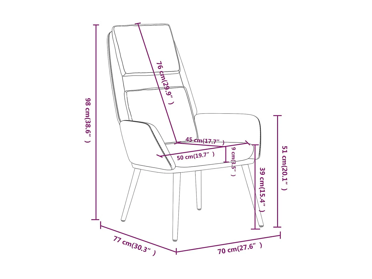 Chaise de relaxation Gris clair Tissu