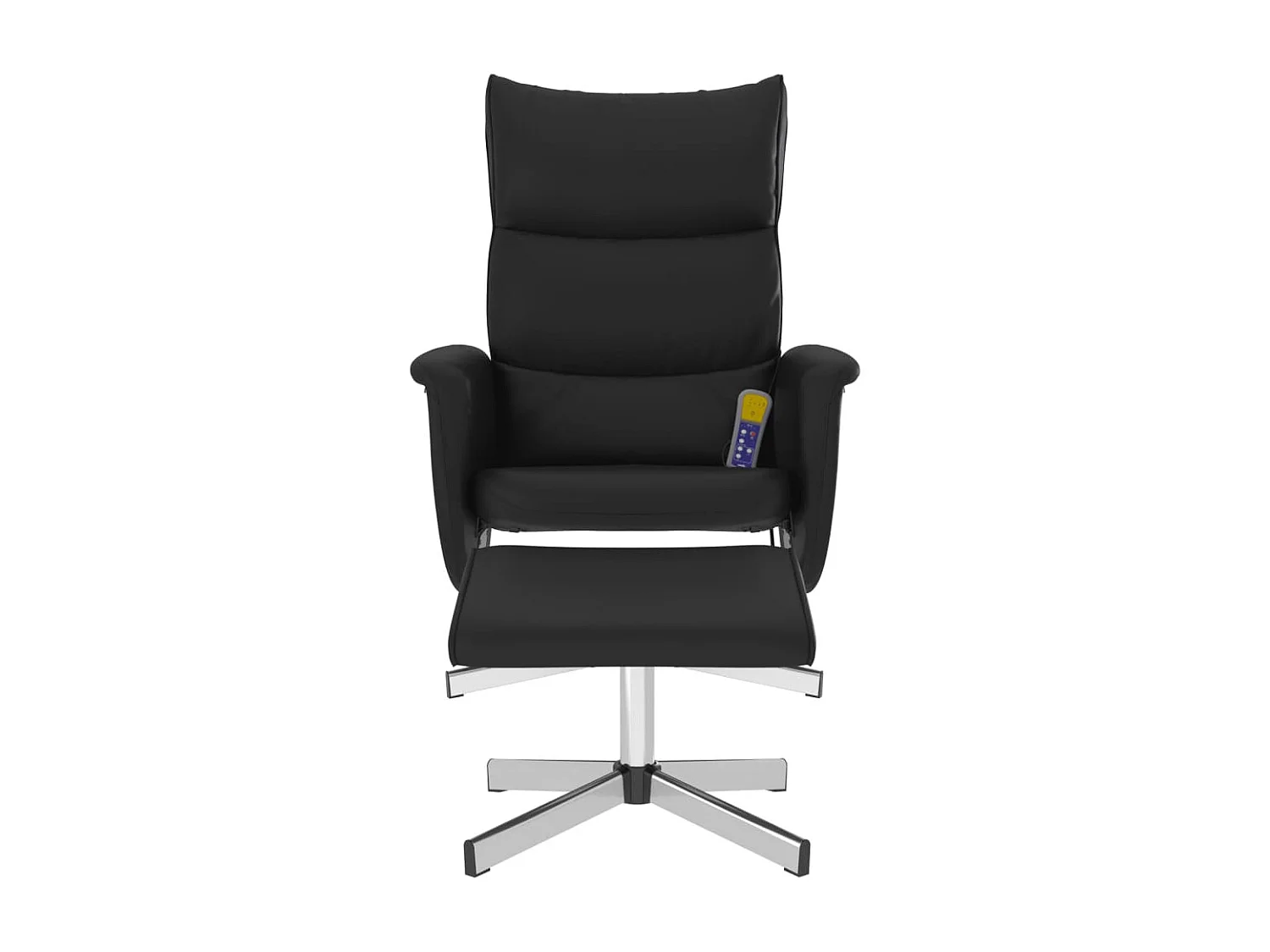 Fauteuil inclinable de massage avec repose-pied noir similicuir