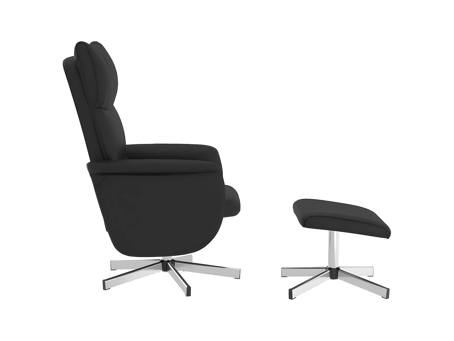 Fauteuil inclinable de massage avec repose-pied noir similicuir