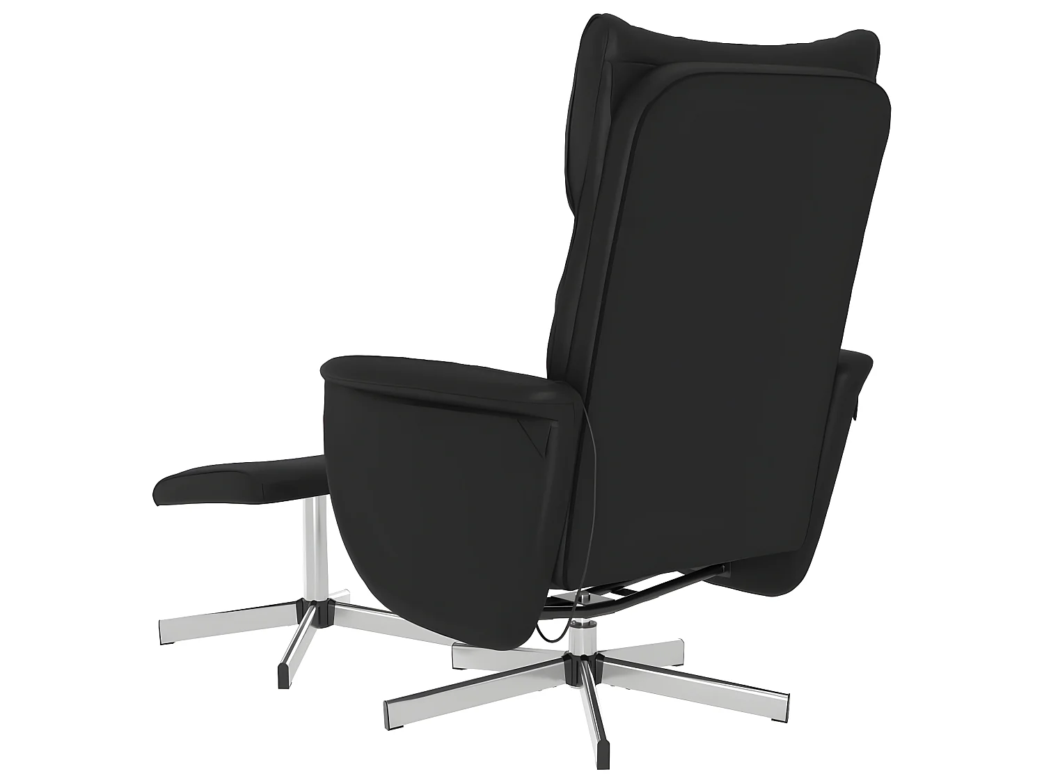 Fauteuil inclinable de massage avec repose-pied noir similicuir
