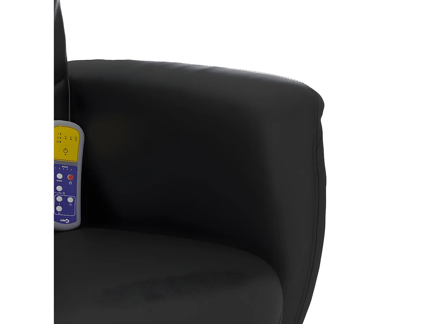 Fauteuil inclinable de massage avec repose-pied noir similicuir