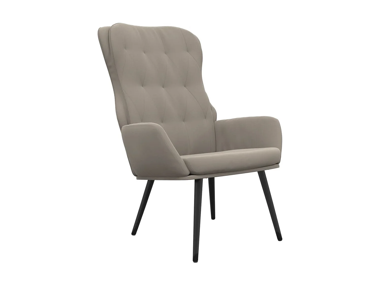 Cadeira de relaxamento veludo cinza claro