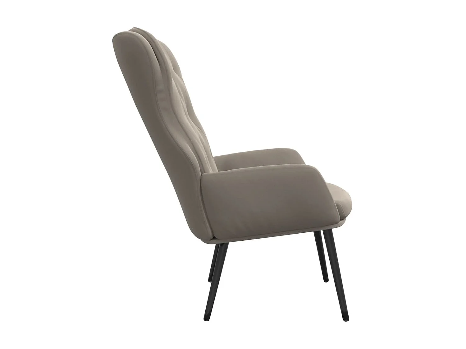 Cadeira de relaxamento veludo cinza claro