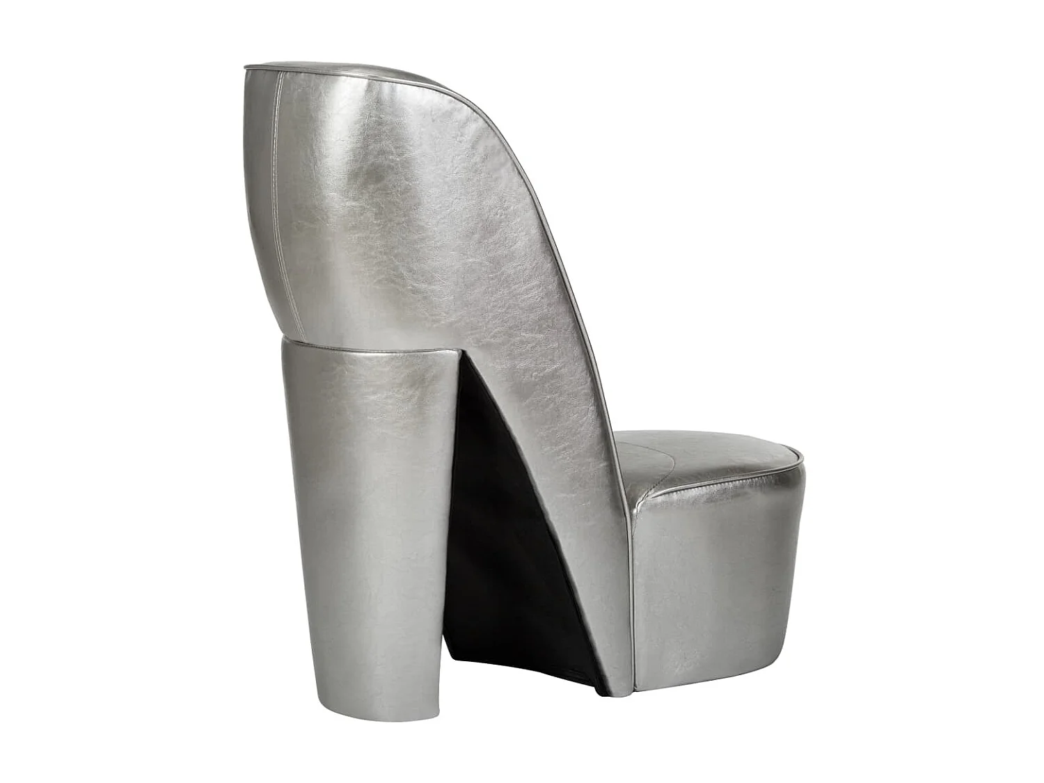 Chaise en forme de chaussure à talon haut Argenté Similicuir