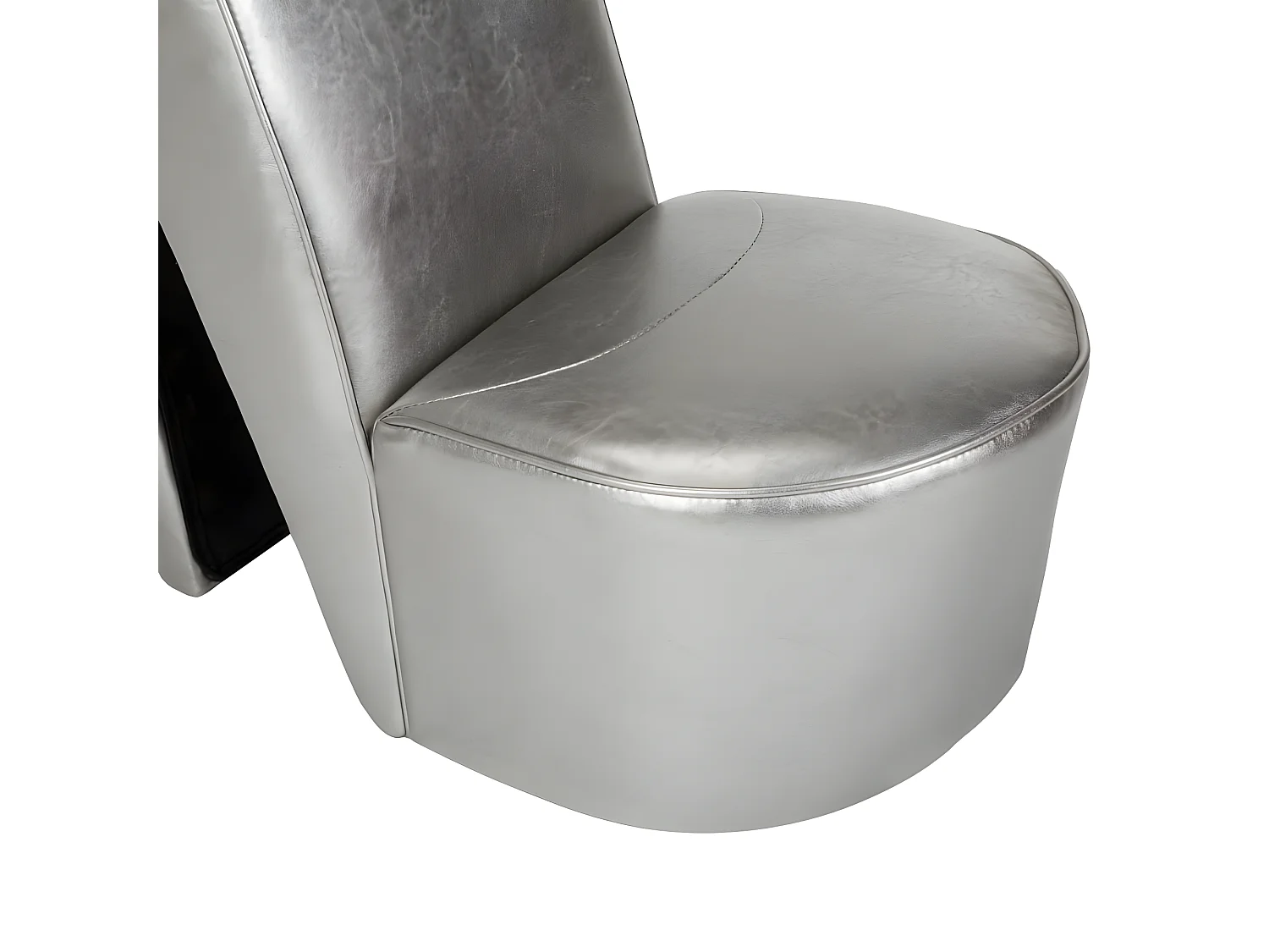 Chaise en forme de chaussure à talon haut Argenté Similicuir