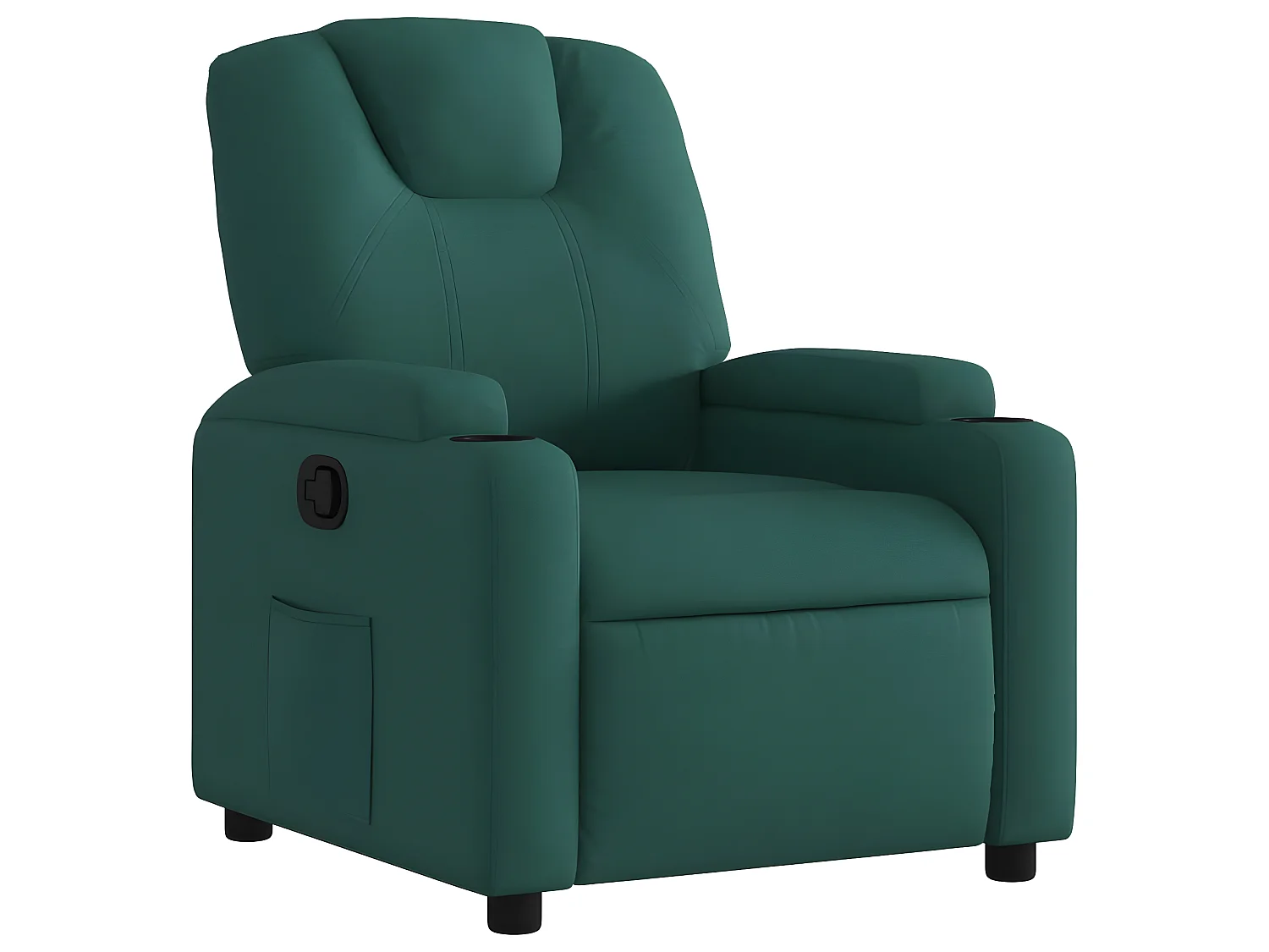 Sillón reclinable de tela verde oscuro