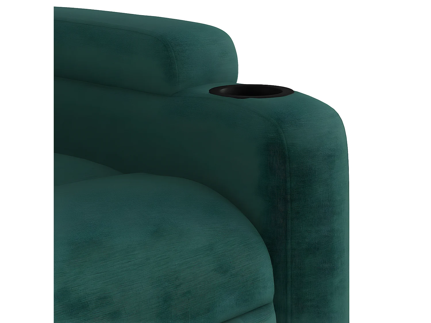 Sillón reclinable de tela verde oscuro