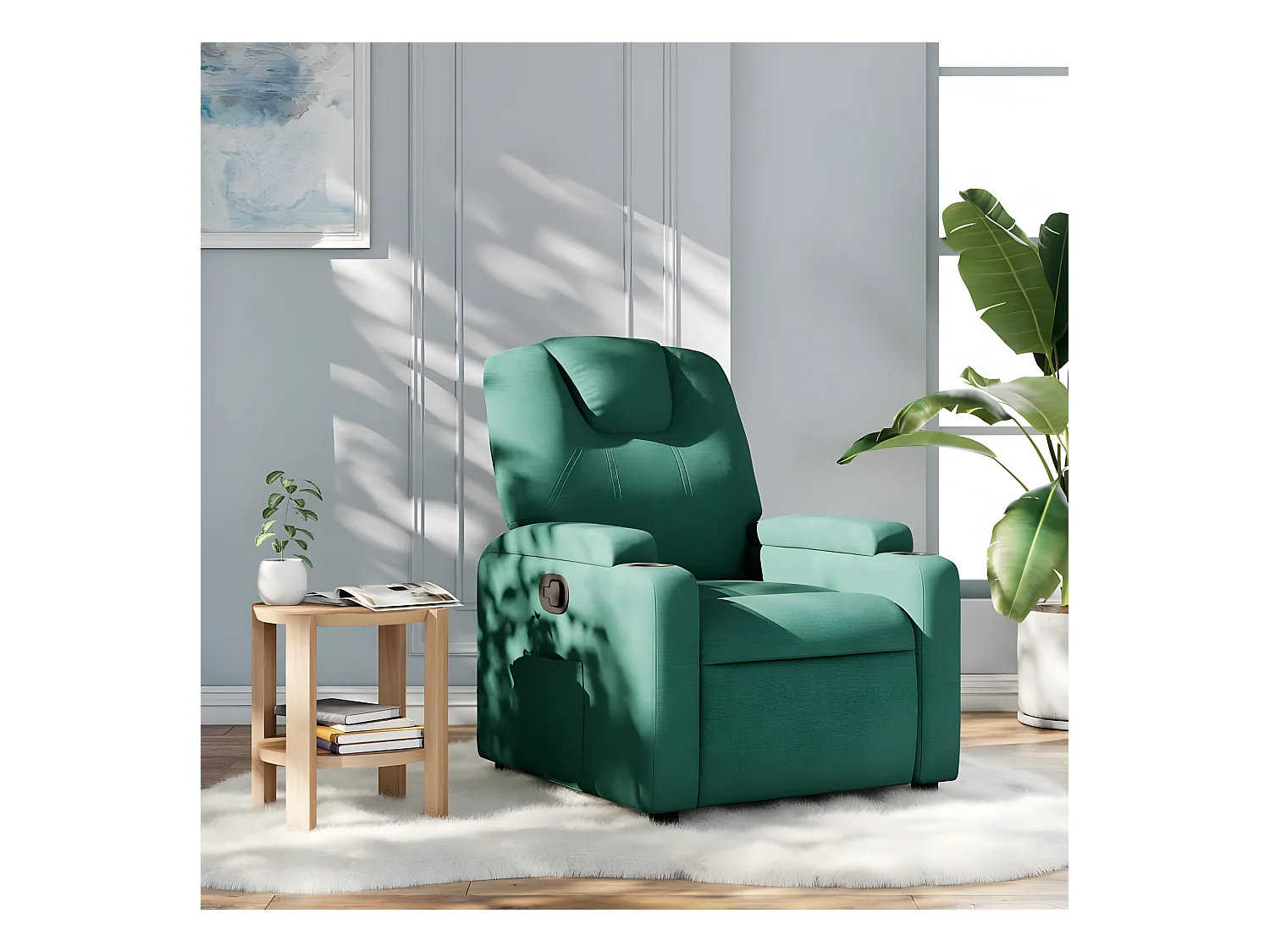 Fauteuil inclinable Vert foncé Tissu