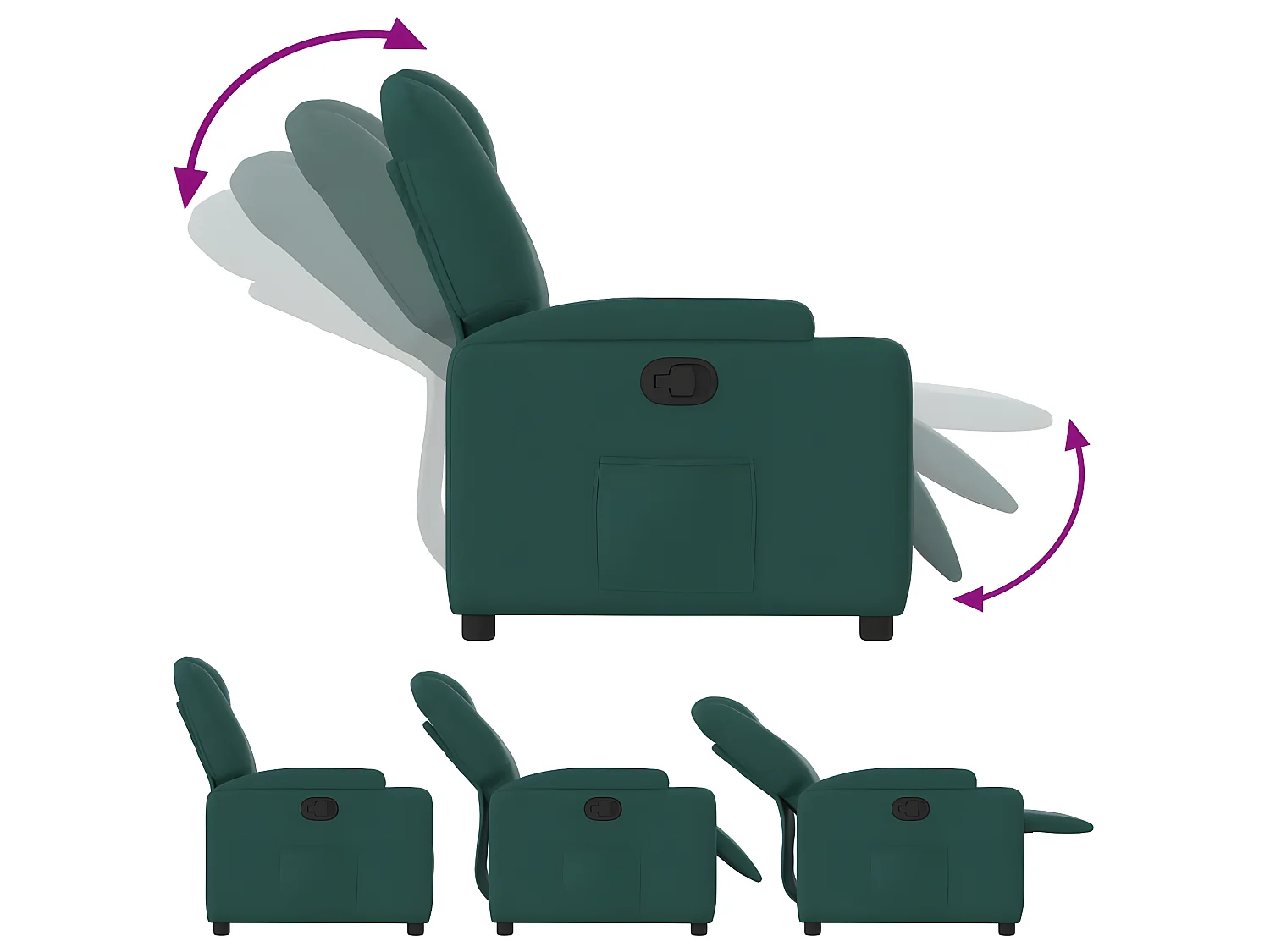Fauteuil inclinable Vert foncé Tissu