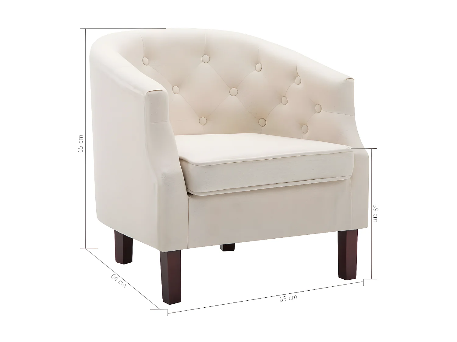 Sillón de tela beige