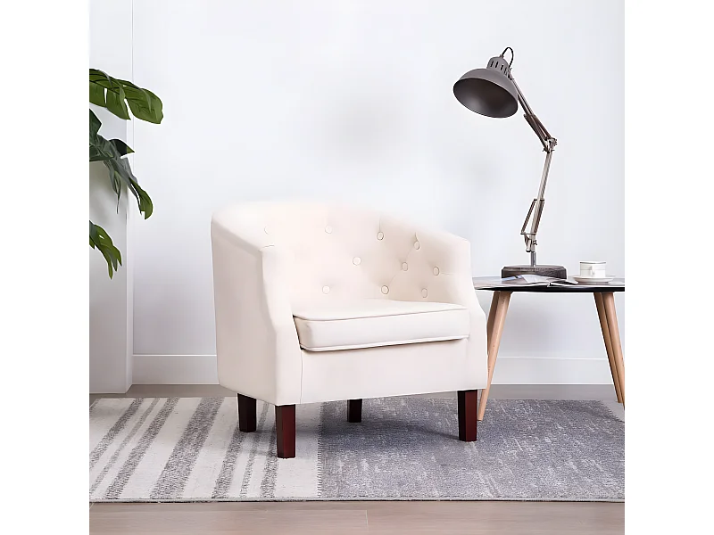 Beige stoffen fauteuil