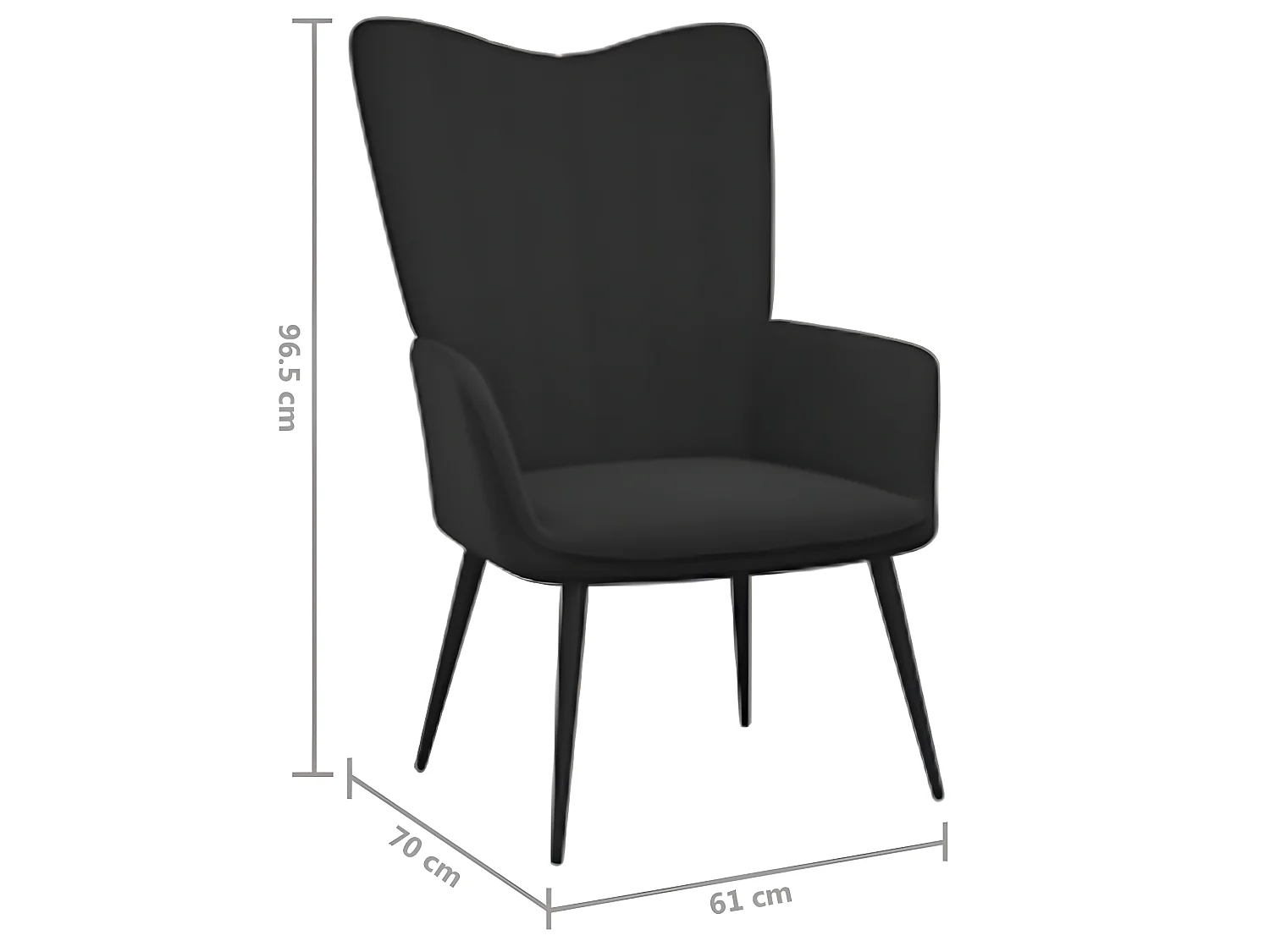 Poltrona relax in velluto nero