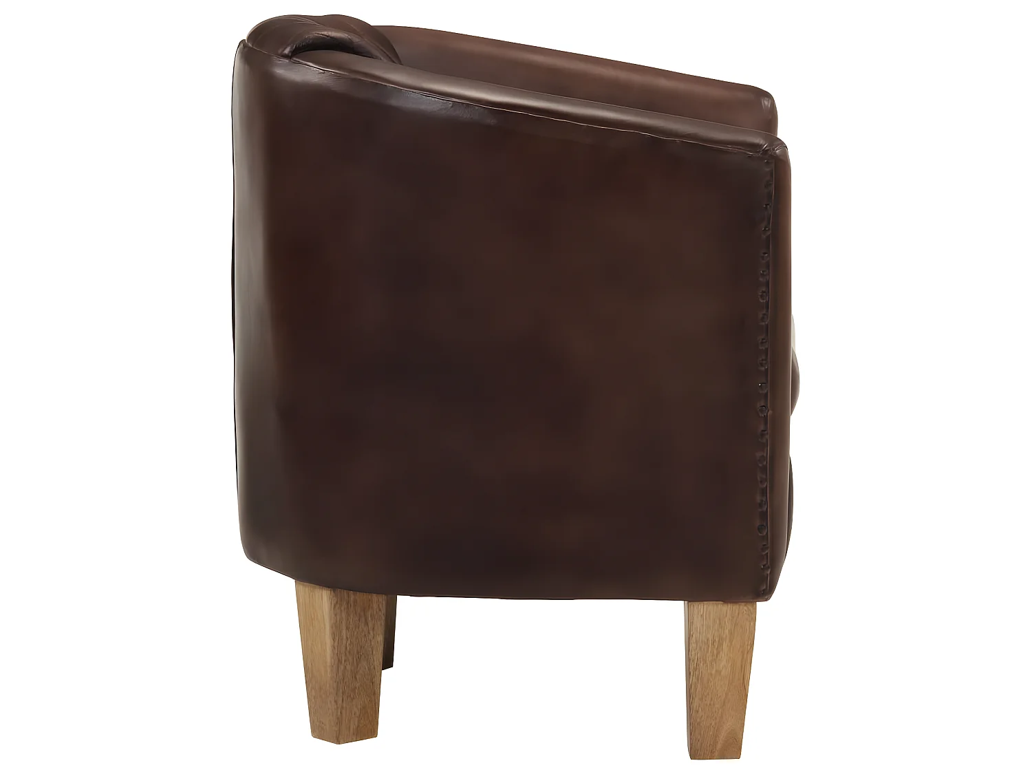 Fauteuil cabriolet marron clair cuir véritable