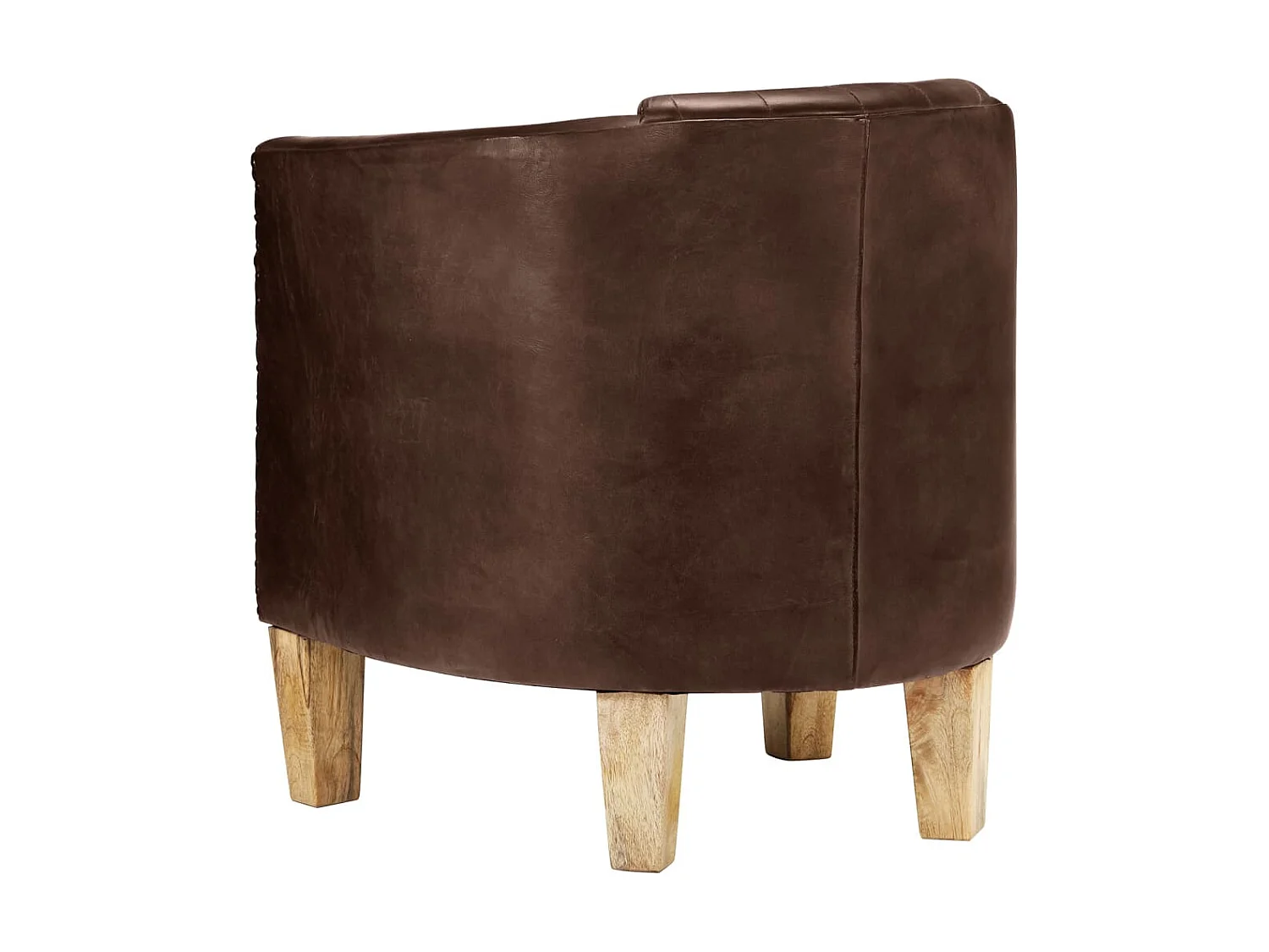 Fauteuil cabriolet marron clair cuir véritable