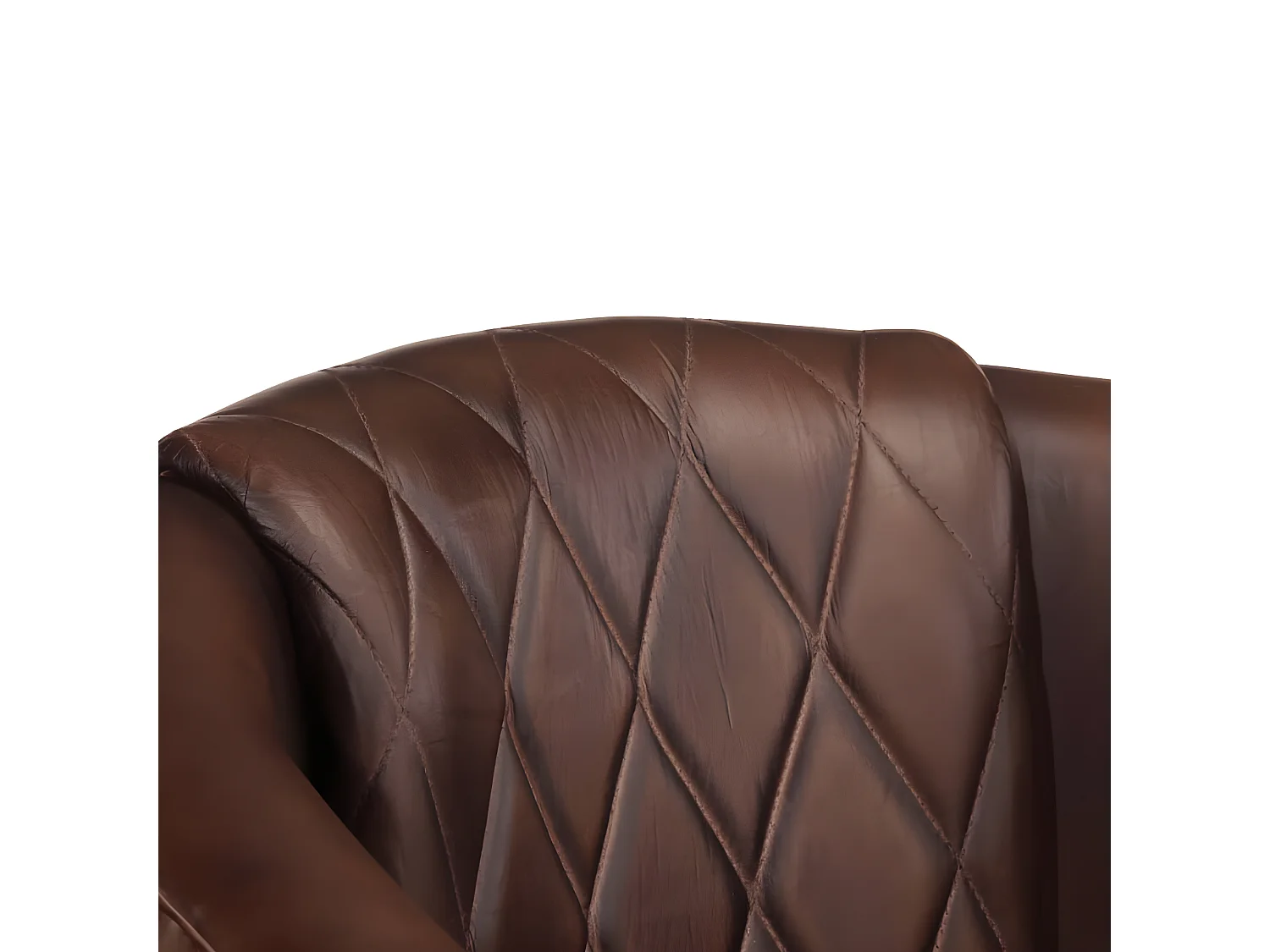Fauteuil cabriolet marron clair cuir véritable