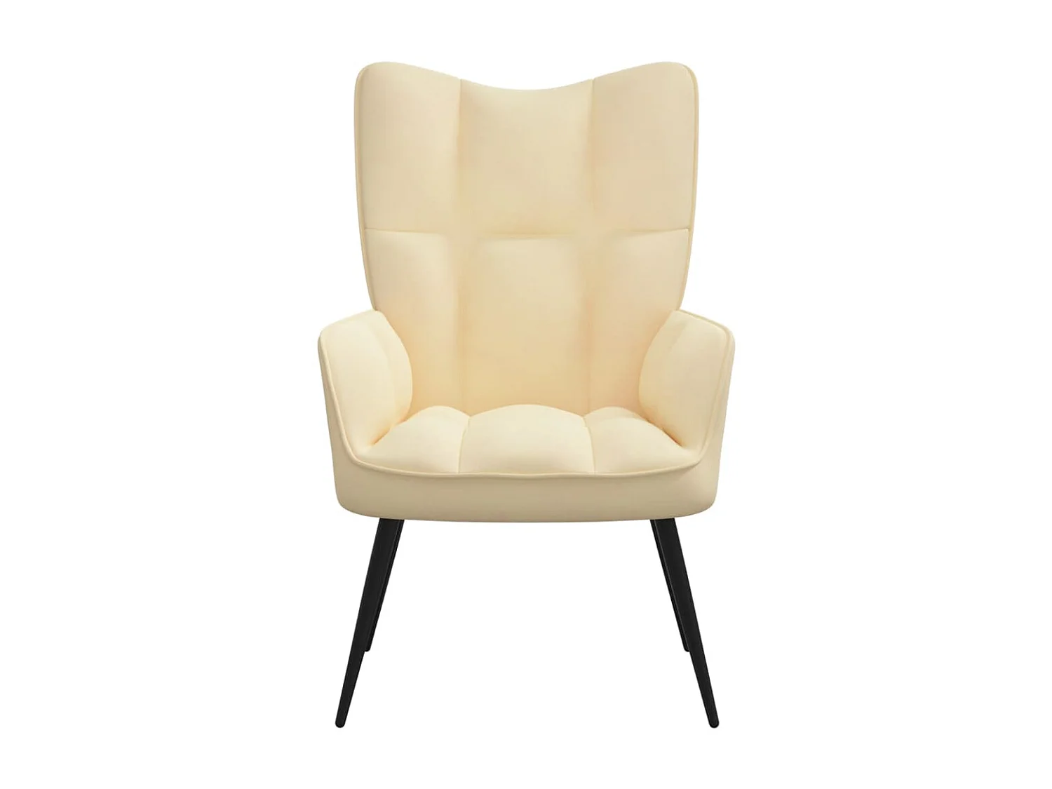 Chaise de relaxation Blanc crème Velours