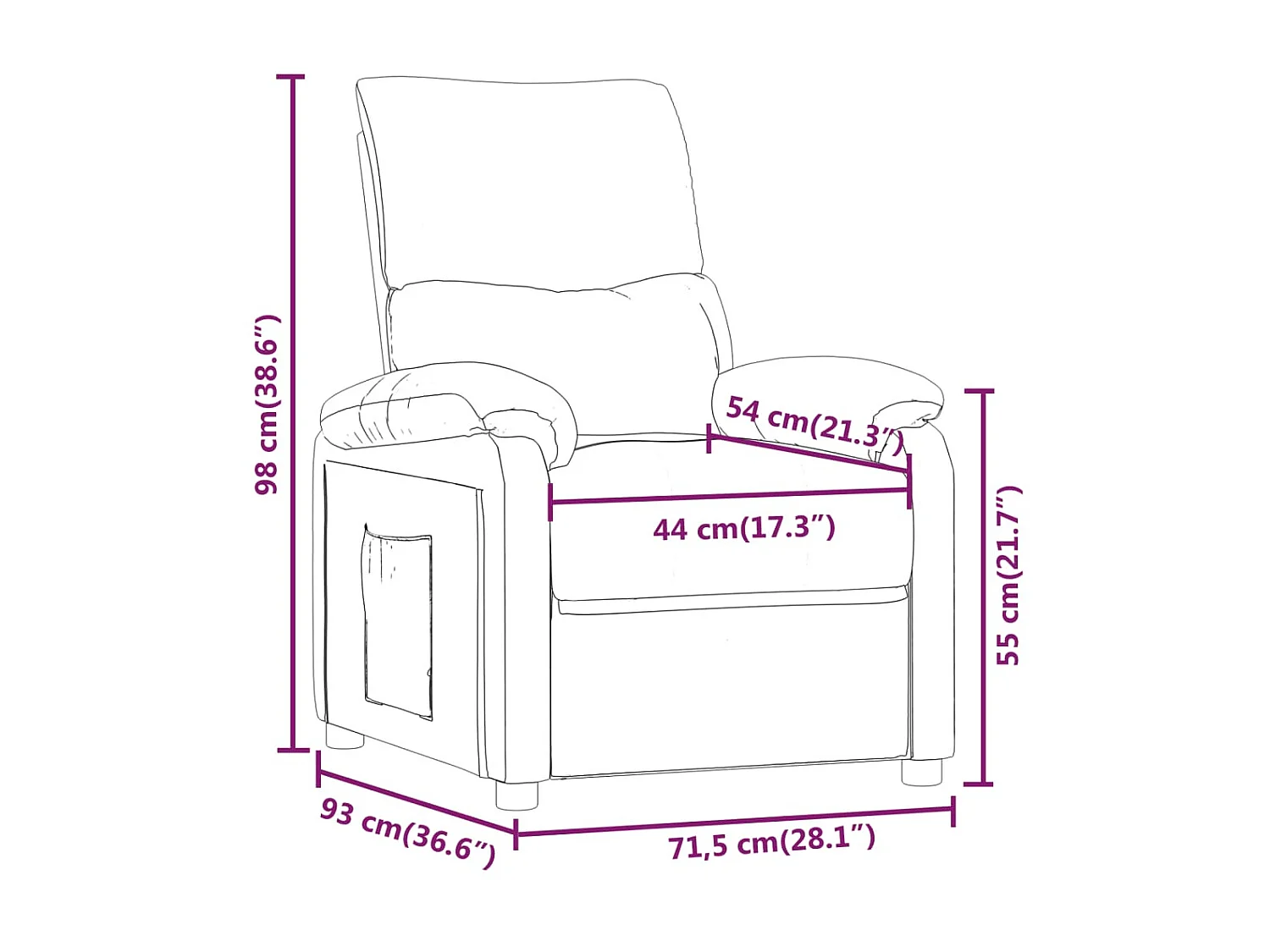 Sedia reclinabile Tessuto rosso bordeaux