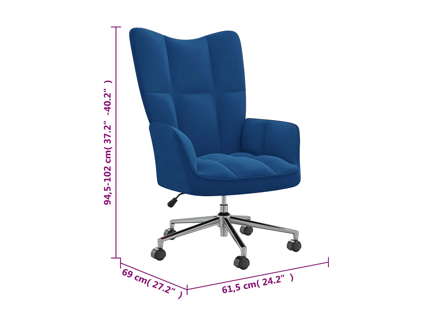 Sillón de relajación de terciopelo azul