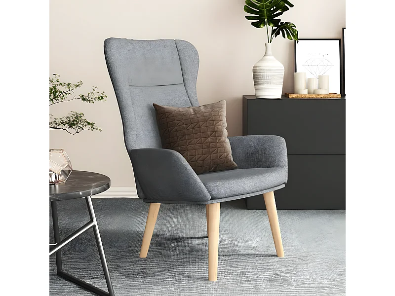 Chaise de relaxation Gris clair Tissu