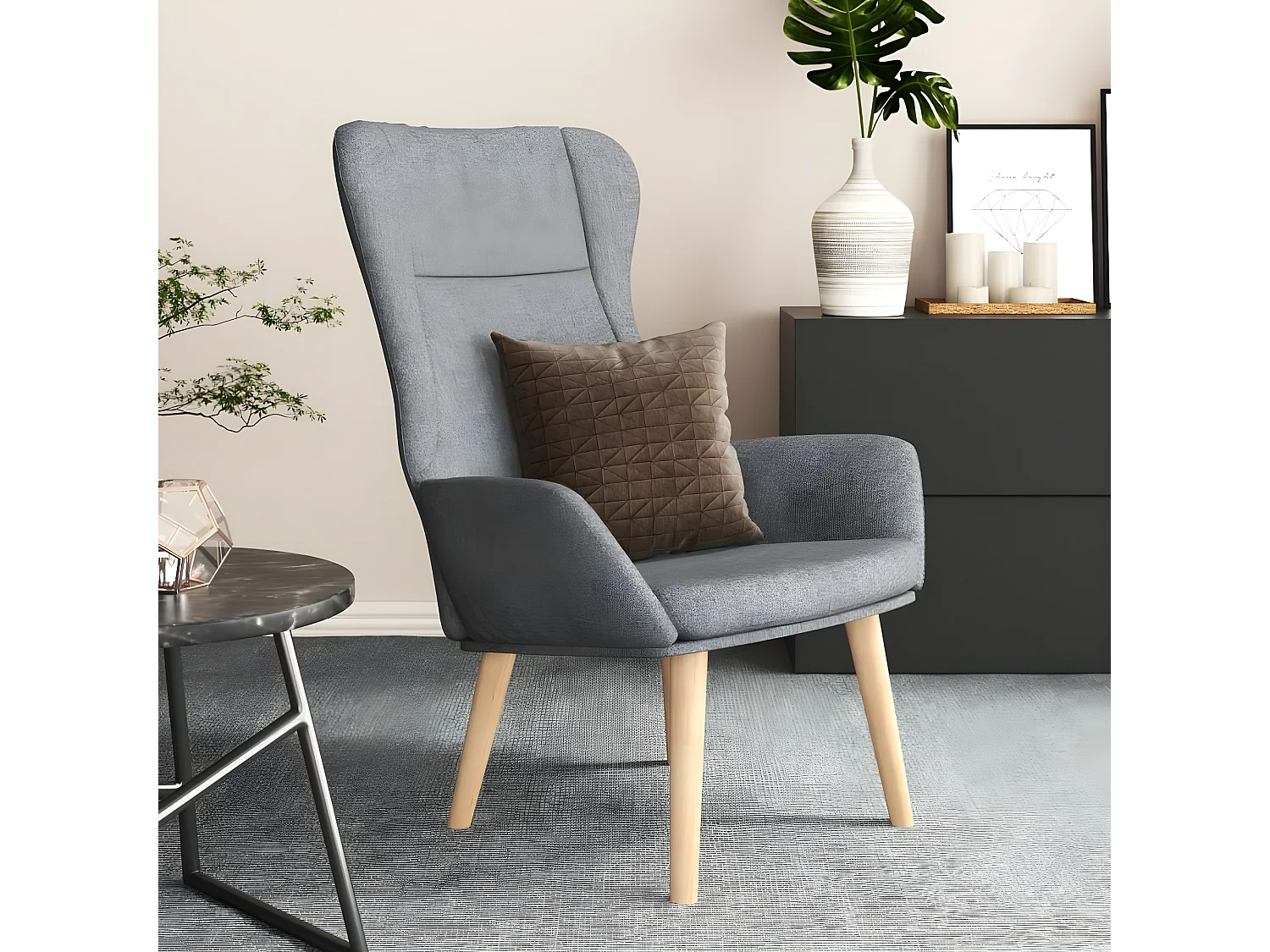 Chaise de relaxation Gris clair Tissu