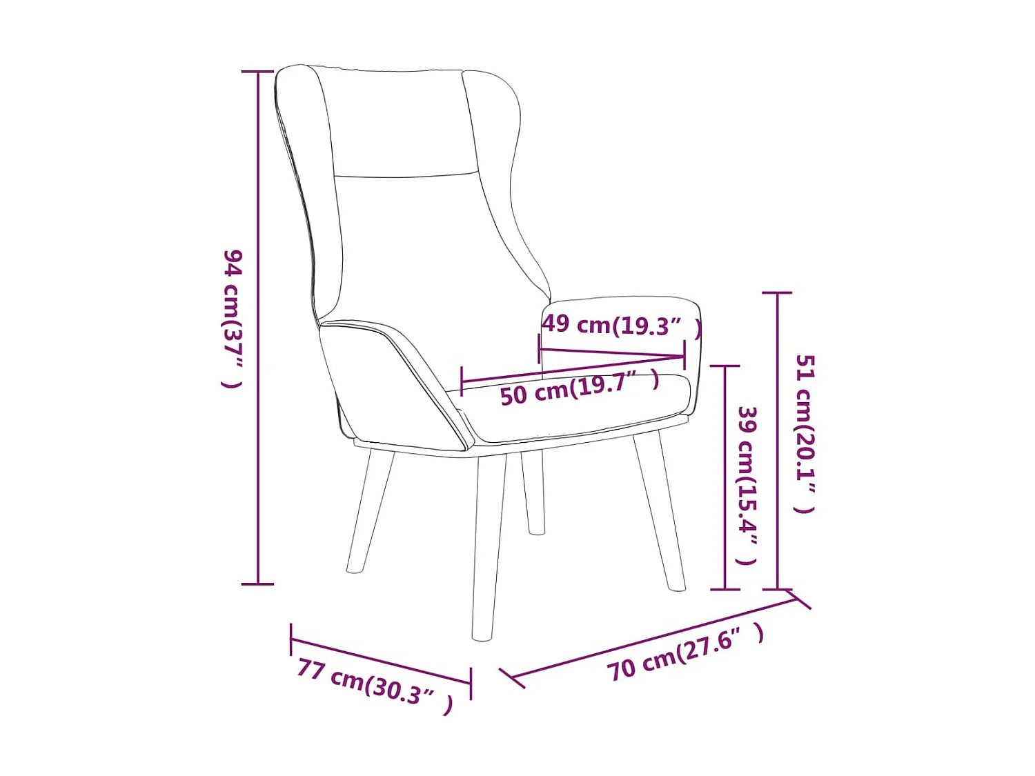 Chaise de relaxation Gris clair Tissu