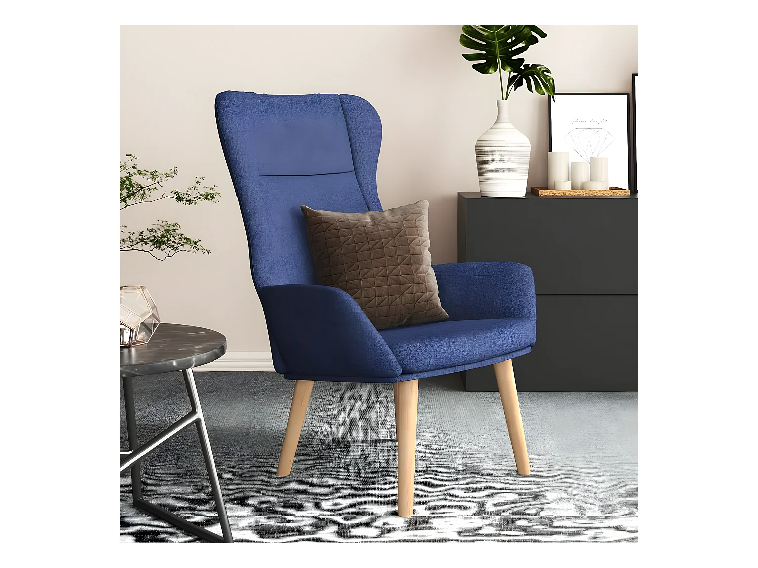 Chaise de relaxation Bleu Tissu