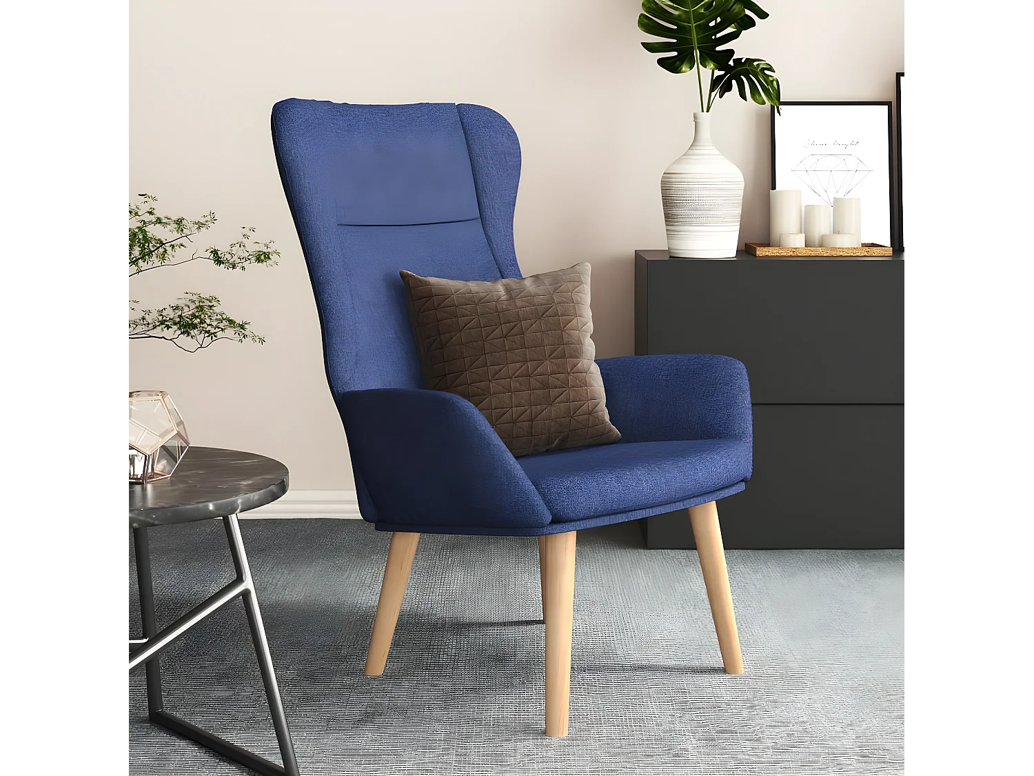 Chaise de relaxation Bleu Tissu
