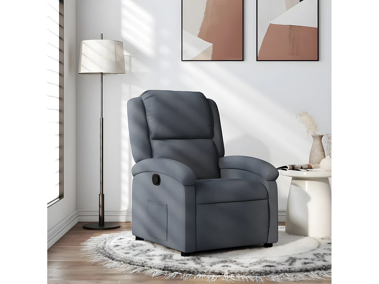 Fauteuil inclinable Gris foncé Velours