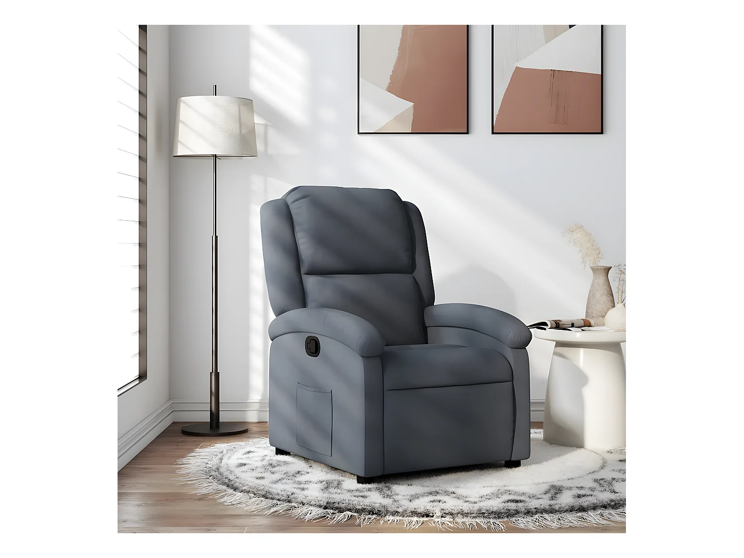 Fauteuil inclinable Gris foncé Velours