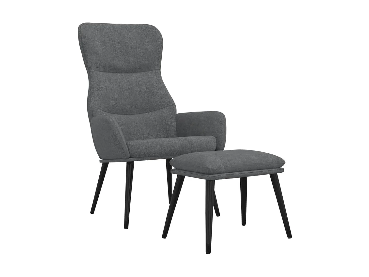 Entspannungsstuhl mit Hocker Hellgrauer Stoff