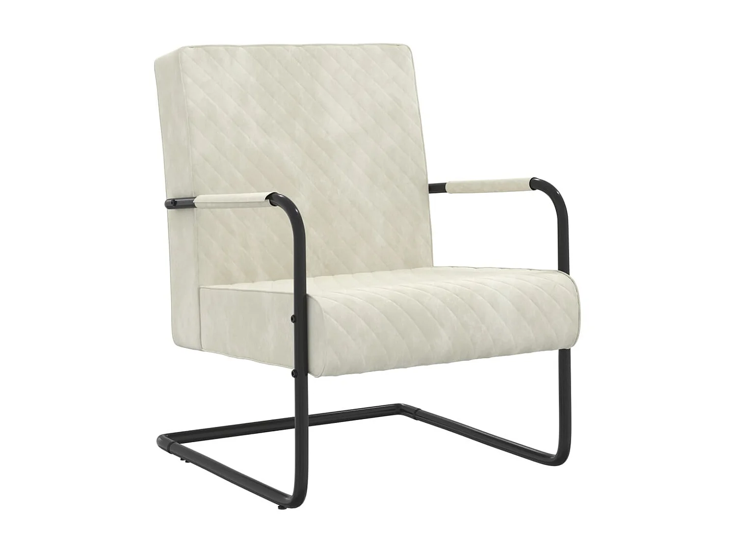 Chaise cantilever Blanc crème Velours