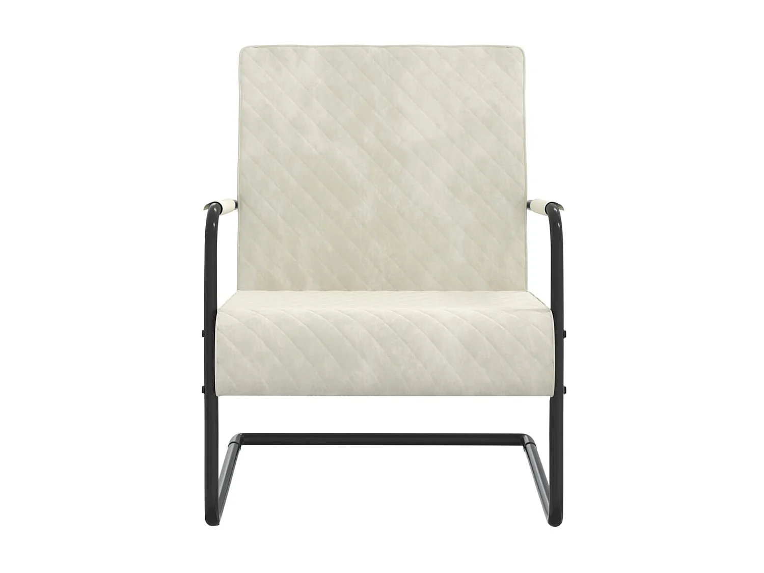 Chaise cantilever Blanc crème Velours