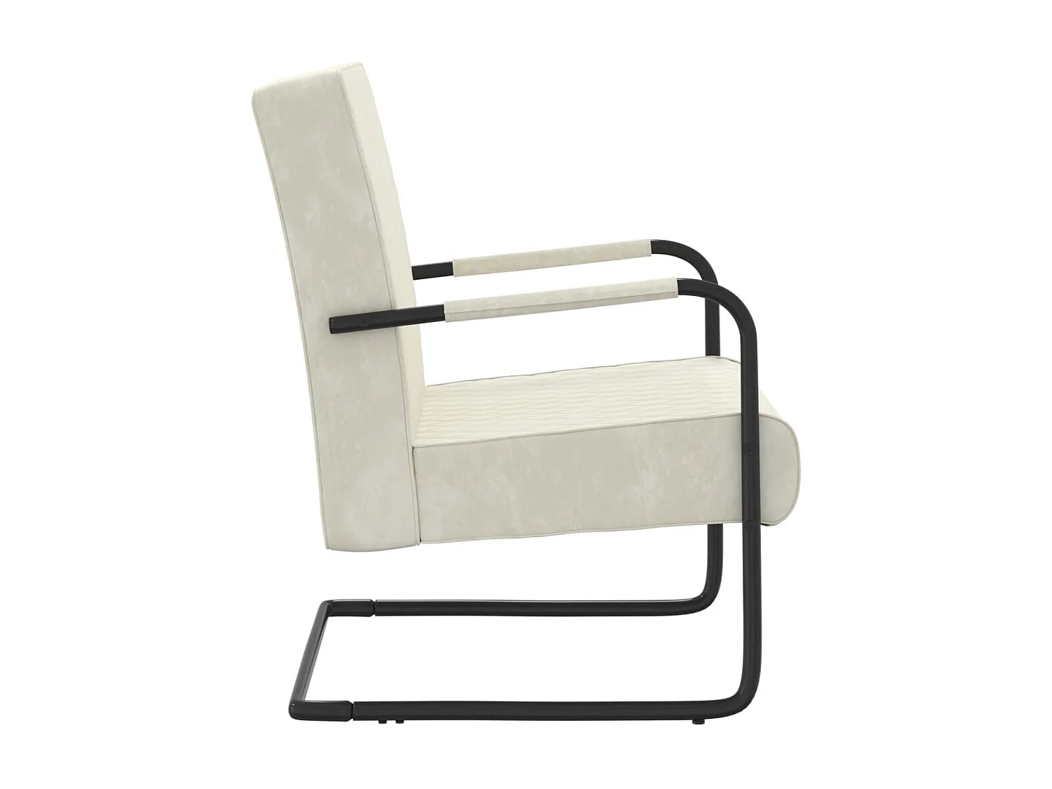 Chaise cantilever Blanc crème Velours