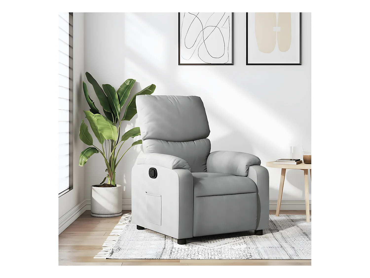 Fauteuil inclinable Gris clair Tissu